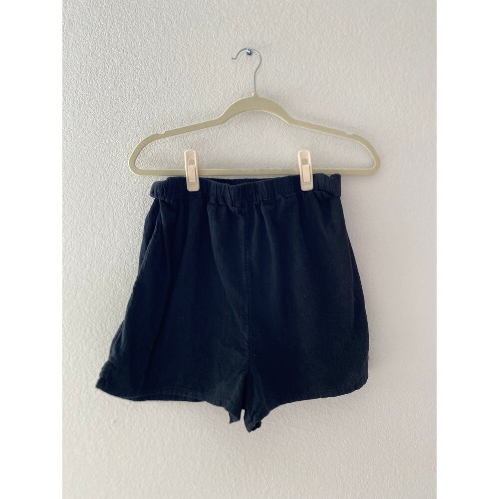 ASOS Black Cotton Shorts Size 8 Twist Elastic Waist Summer Minimal